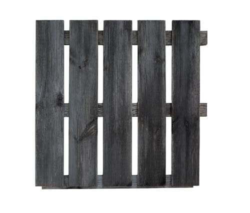 Baldosas de madera de pino gris impregnadas, baldosa para balcón, terraza, balcón, 50 x 50 x 3,2 cm, 4 unidades