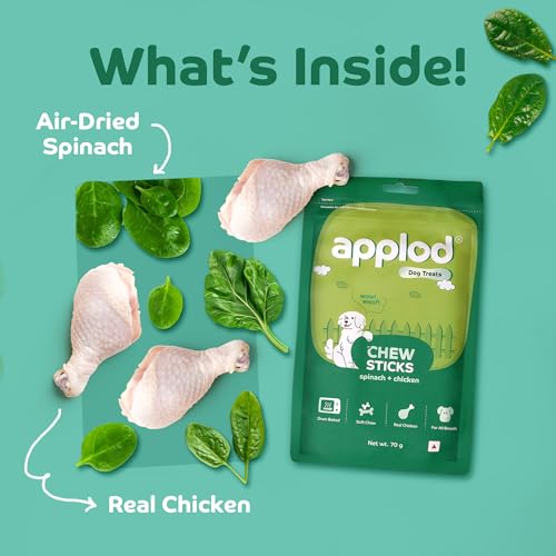 Image of Soft Spinach & Chicken Chew Sticks for Puppies, Adult & Senior Dogs | Nutritious Soft Chew Training Treats Gentle on Teeth | Healthy Veggie Dog Snacks | 70g