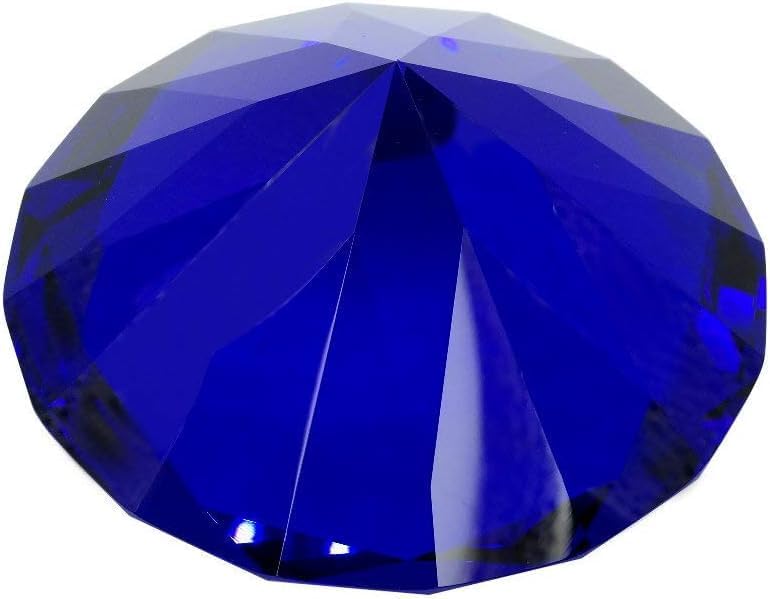 Miniatura 3 de 100% color original! Pisapapeles de cristal azul zafiro de 3.937 in con diamantes de 4 pulgadas Tripact (no pintado de color)