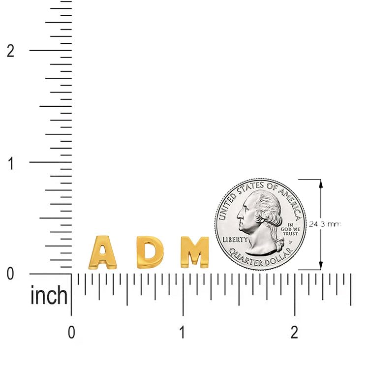 Jewelry America 14k Yellow Gold Mini Sliding Block Initial Charm Uppercase Letter Slide Through Pendant2