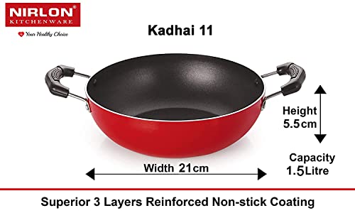 Image of Nirlon Non Stick Aluminium Odor Free Chemical Free Kitchenware Combo Gift Set of 4 Pieces (FP10 KD11 AP12 CS24)