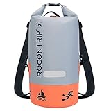 【Praktisch und vielseitig】Die wasserdichte ROCONTRIP-Tasche schützt Ihre persönlichen Gegenstände und Ihre Kleidung bei all Ihren Outdoor-Aktivitäten. Mögen Sie Rudern, Kajakfahren, Paddeln, Kerzen, Kajakfahren, Surfen oder Strandspaß. Der wasserdichte Beutel kann nach dem Aufwickeln und Absenken der Last im Wasser schwimmen, sodass Sie sich keine Gedanken darüber machen müssen, wo das Team aufgestellt werden soll. Es ist ideal für Wassersport und Schneesport.