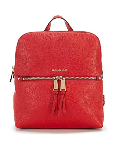 Michael Kors Rhea: Mochila casual de piel Mujer Rojo brillante y dorado