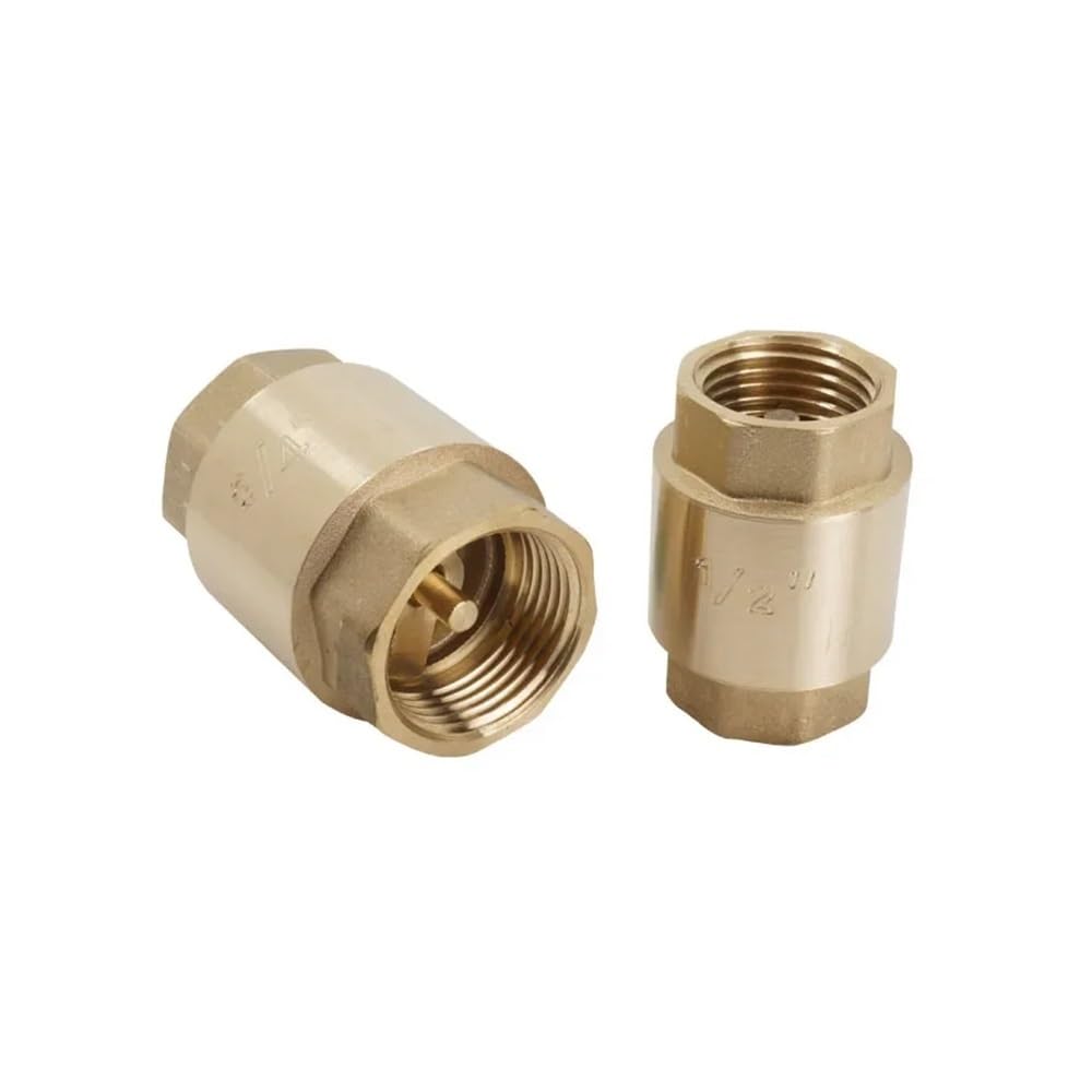 1/2" 3/4" 1-1/2" Female Thread NPT Brass Thread In-Line Spring Check Valve One-Way Anti Backflow Valve Water Control Float Valve(1-1/2")