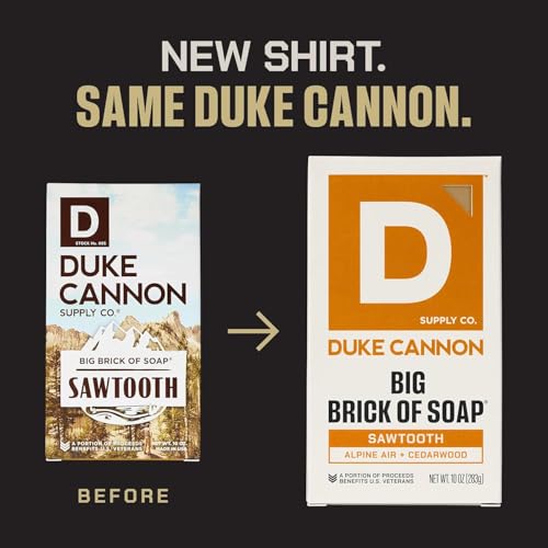Image of Duke Cannon Supply Co. Extra Large Bar Soap Bundle - Men's Natural Bar Soap with Masculine Scents - American-made soap - All Skin Types -Big Brick of Soap - Sawtooth,10 oz (Pack of 2)