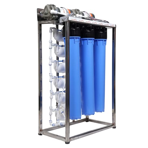 Image of Bluevua 100 LPH Commercial RO Water Purifier with Double Pump Purification Stainless Steel, With TDS Adjuster, Blue