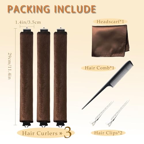 Ehbelif Heatless Hair Curler Overnight Blowout Rods For Long Hair No Heat Curls To Sleep In Soft Heatless Curling Rod 3 Large Curls Rods Hair Rollers thumb #2