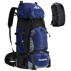 90L Hiking Backpack, Waterproof Camping Bag with Rain Cover, Lightweight Backpacking Back Pack