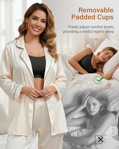 Image of Wireless Bras for Women No Underwire Seamless Full Coverage T-Shirt Bra