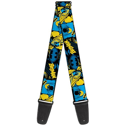 Buckle-Down DC Comics - Correa para guitarra, Poses de Batman y