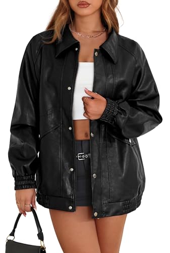 XIEERDUO Leather Jacket Women Fall Outfits 2025 Oversized Motorcycle Y2K Clothes Faux Leather Pocket Winter Coats Zip Up2