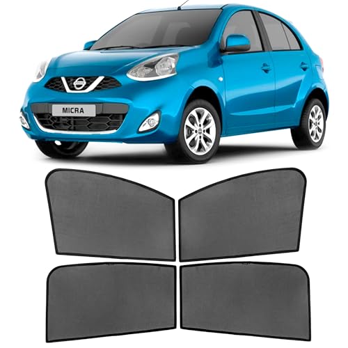 Image of AutoStory Custom Fit Black Mesh Car Sunshade for Micra | UV & Heat Protection Car Window Curtains | Privacy Car Sun Shade | Breathable Vehicle Specific Side Window Shades
