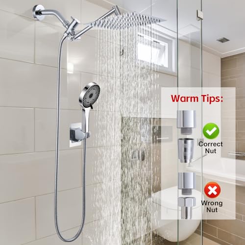 Pomme de douche haute pression pour manque de débit avec bras rallongé - 8