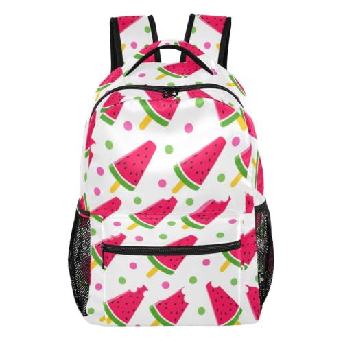Sac à dos blanc pastèque pour enfants - Grand sac d'école fille et garçon taille S