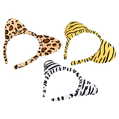 HAPINARY 3 Piezas Diadema De Animales De Dibujos Animados Pelo De Niña Cabello Pompón Fuente De Animales De Cartón Falso Tratamientos Faciales Horquilla Felpa Corta