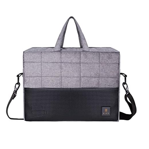 KIFF 15.6 inches Messenger Shoulder Bag with Strap for Office Professionals and Students, men, women, suitable for laptop, Notebook & MacBook (Water Resistant) - Grey