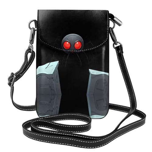 Sacoche téléphone en cuir 19,3 x 12,4 cm au motif araignée artistique unique