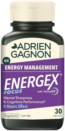 Adrien Gagnon - Energex Focus – Mental Sharpness & Cognitive Performance for 8 Hours- L-Theanine & Caffeine - 30 Capsules