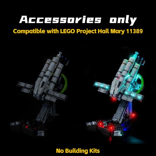 Image of BrickBling RC Version Light Compatible with Lego Project Hail Mary-No Model | 11389 Hail Mary Display Lighting Kit,Well-positioned Light Layout with Seamless Concealment