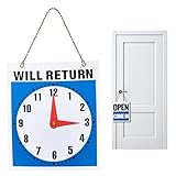 Wir Kommen Wieder Schild,Zweiseitige Kommt Dekoration Mit Uhr Aufhängbares Geschäftsschild,Für Unternehmen Cafés Büros Restaurants Geschäfte Parkplätze Straßen Läden