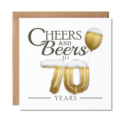 Maise & Rose 70th Birthday Card For Men Cheers & Beers to 70 Years P188
