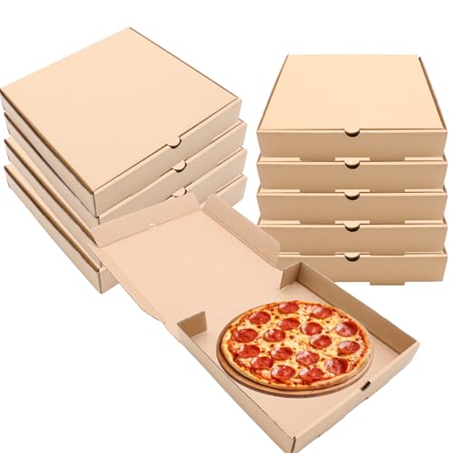 SelfHold Pizza Boxes Bulk 12.20 x 12.20 x 1.77 inches Brown Pizza Boxes Corrugated Cardboard Pizza Box Takeaway for Pizza Cake Cookies Food (25 12 inch)
