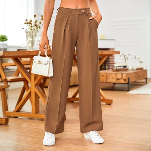 Pantalon palazzo femme élégant en tissu plissé style marlene fluide - 5