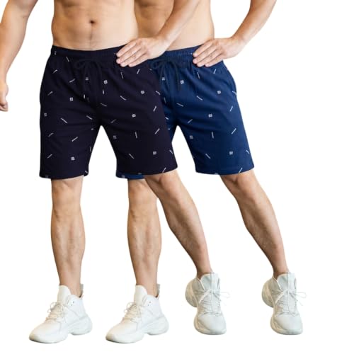 Image of FEEL TRACK Men Cotton Printed Shorts