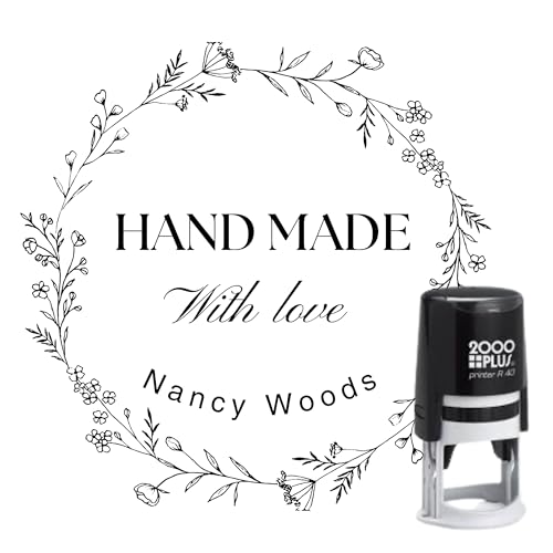 Handmade with Love [Your Name] Stamp – Personalized Self-Inking Stamp