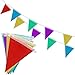 Price comparison product image WINSOME Bunting Flags Multi Colour Pvc Plastic Pennant Banner - Waterproof Colourful Double Sided For Birthday Party Baby Shower, And Sporting Events | 33 Feet Long 20