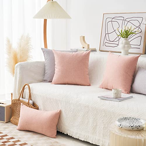Home Brilliant Set Of 2 Pillow Covers 26X26 Barbie Decorative Linen Large Square Throw Pillow Covers Soft Euro Shams For Bed, Baby Pink, 26 X 26 Inches(66Cm) #TOP5
