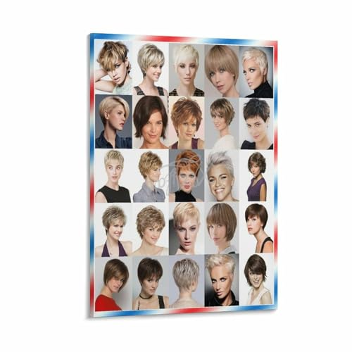 Women's Short Hairstyle Poster, 25 Pixie And Layered Cut Salon