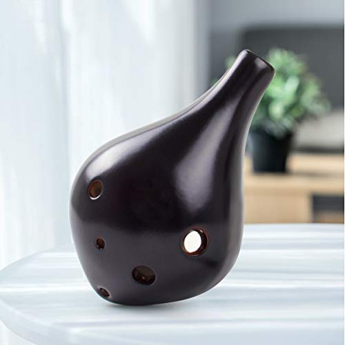 AKLOT Ocarina 6 Holes Alto C Ceramic Smokey Brown Ocarinas for 14+