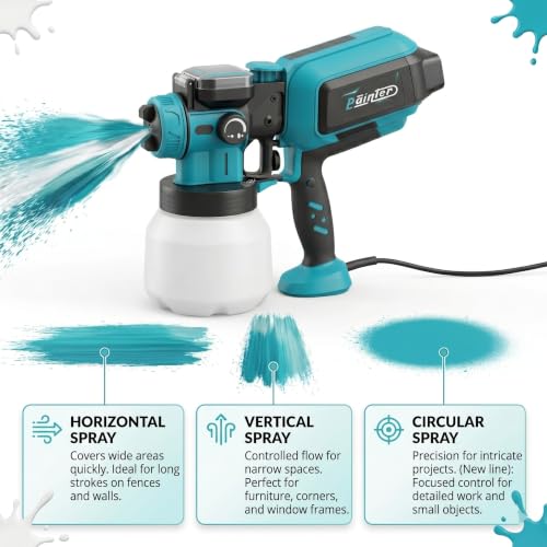 Image of Painter Electric Paint Spray Gun Copper Nozzle 650W HVLP Painter Spray Machine 1500ml Cup Capacity 1.8mm Nozzle Size EGH-11