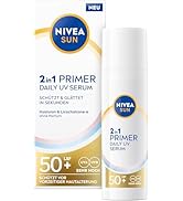Nivea Sun 2-in-1 Primer Daily UV Serum SPF 50+, Fragrance-Free Sun Cream for Smoother Facial Skin m...