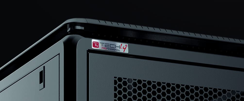 Techly Professional 364712 Armadio Server Rack 19" 800x1200 42U Nero Porta Grigliata Serie Evolution Ventilato Nero