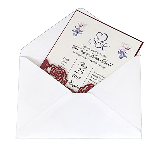 Invitations Mariage Laser Bordeaux pour Célébration Bohème et Chic