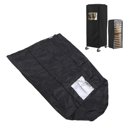 Fabater Pan Rack Cover, Bread Rack Cover with Transparent Window, Zippered Bakery Single Rack Covers for Home, Kitchen, Commercial, and Dustproof, 23 L x 28 W x 64 H