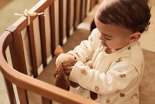 Jollein Schmusetuch Baby Hund – Diego – Biscuit/Leather Brown – Kuscheltier & Schnullertuch – Extra Weich – Schnuffeltuch Baby – Geschenke zur Geburt – 29x20 cm
