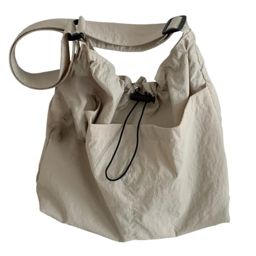 ZYHARUKO Bolsos para mujer, bolso de hombro a la moda, delicado bolso cruzado de nailon, bolso de viaje casual para mujeres y hombres, beige, 31x8.5x30cm /12.2x3.34x11.81in