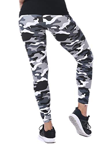 Fioeyr Women's Camouflage Leggings Camo Stretch Print Leggings Ladies Pants Trouser Workout Gym Yoga Stretchy Pants