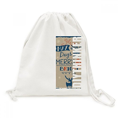 Sac à dos cordon cerf de Noël en toile robuste