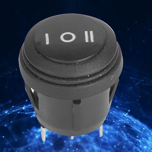 Interruttore a Bilanciere per Barca 3 Posizioni ON off ON, Interruttore Rotondo a Scatto Nero 3 Pin 10A 125V 6A 250V, Set da 5 Pezzi per Elettrico Nautico