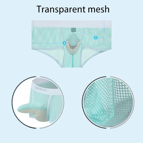 Men's Mid-Waist Mesh Boxer Briefs - Sexy Breathable and Elastic Design2