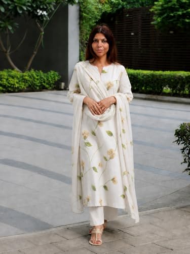 Image of ANNI Designer Viscose Printed Kurta for Women | Kurti Set Woman | Kurta with Pant & Dupatta | Straight Ethnic Suit | Indian Outfit Ladies Dress Stylish Traditional Clothing Office Party Fashion Look