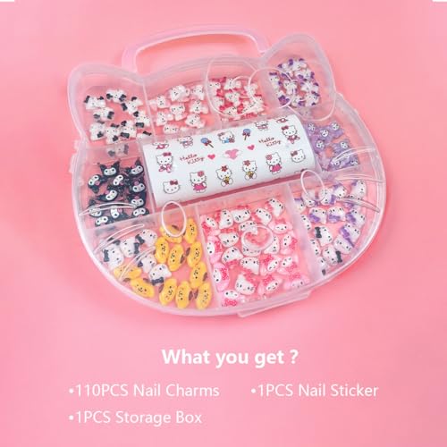 Gotpe 01 111 Pcs Cute Nail Charms Nail Art Stickers Y2K Kawaii Nail Charms Slime Charms 3D Nail Art Charms Flatback Resin Charms thumb #1