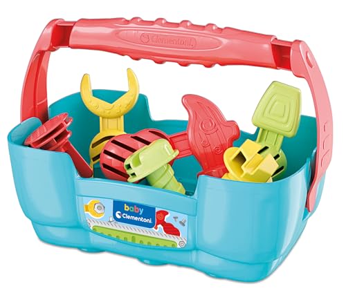4. Bild von Clementoni Clementoni Baby Werkbank, Motorik-Spielzeug aus 100% recyceltem Material zur Entwicklung der Sinne, Werkzeug-Box mit Hammer,Schrauben & Schraubendreher, für Kleinkinder ab 10 Monaten 17042