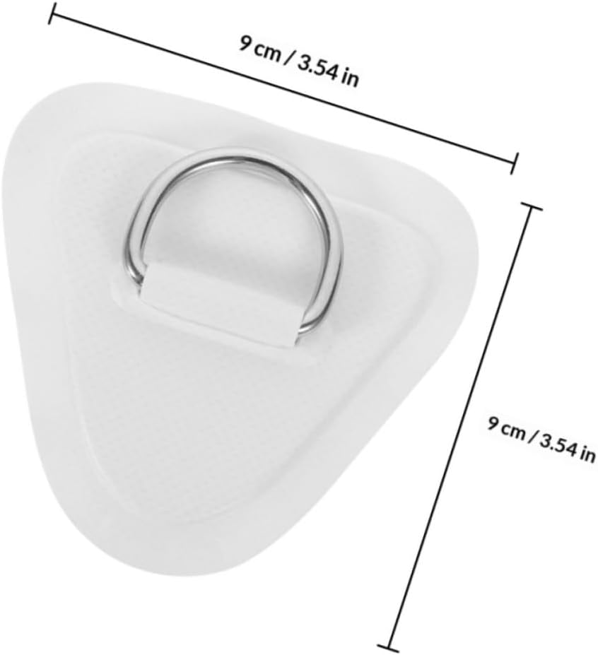 NOLITOY 3pcs Kayak D-Shaped Buckles PVC Patch Set Stainless Steel Rope Clips for Inflatable Canoe and Surfboard Accessories, White Kayak Hardware for Boating and Water Sports