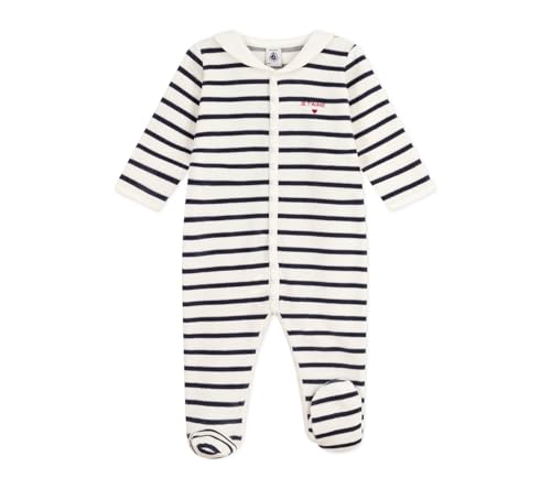 Pequeño Barco Pijamas Bebé Terciopelo Impreso Rayas A0dyi01 Ropa de Noche Mixta Bebé (1 Unidades), Blanco Azul, 0 Meses
