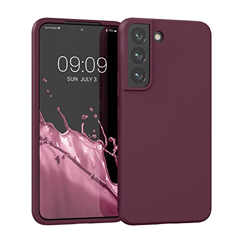 kwmobile Hülle kompatibel mit Samsung Galaxy S22 Hülle - weiches TPU Silikon Case - Cover geeignet für kabelloses Laden - Bordeaux Violett